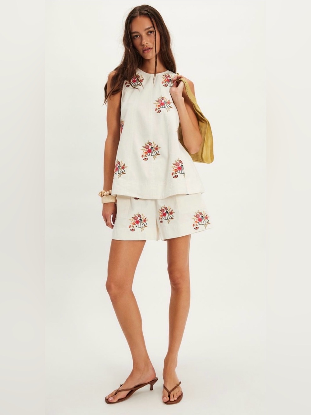 Free People Strada Embroidered Set in Ivory, XL, NWT *IR